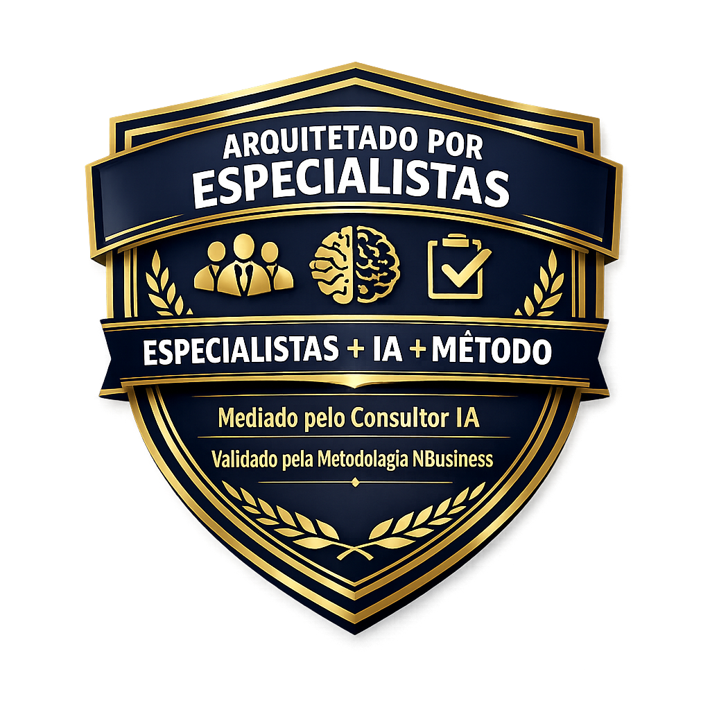 Selo Arquitetado por Especialistas — Especialistas + IA + Método